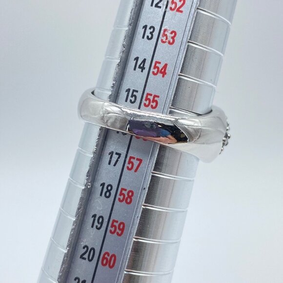 Sterling Silver White & Black CZ Pave Ring Band Size 7 *READ* - Picture 8 of 11